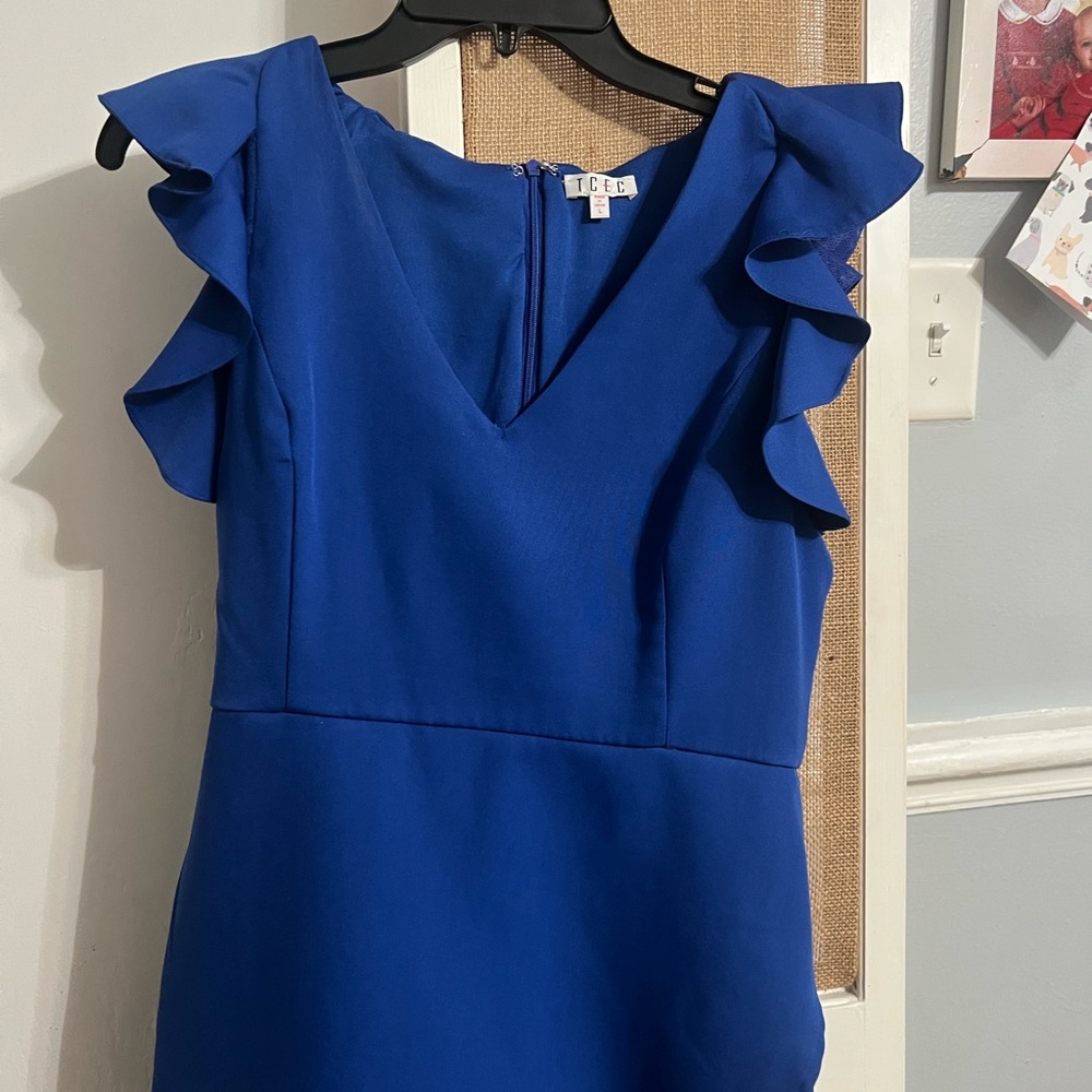 TCEC Royal Blue Ruffle Mini Dress